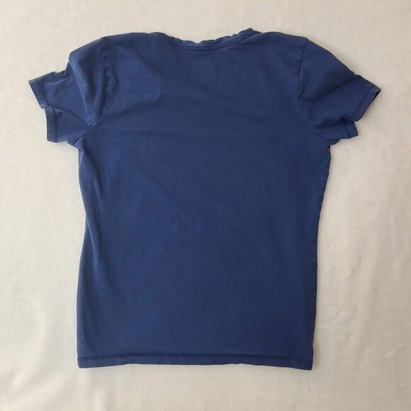 Life Is Good Womens Navy Blue V-Neck T-Shirt With Patriotic Daisy Graphic Small - Picture 5 of 8